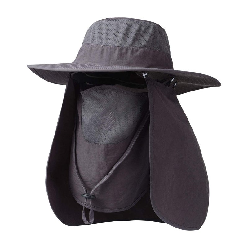KOOLSOLY Fishing Hat,Sun Cap with UPF 50+ Sun Protection and Neck Flap,for Man and Women Dark Gray - Image 1
